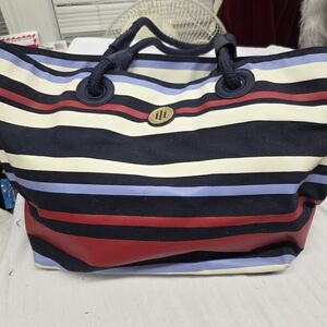 Tommy Hilfiger Striped Tote Bag with Rope Handles